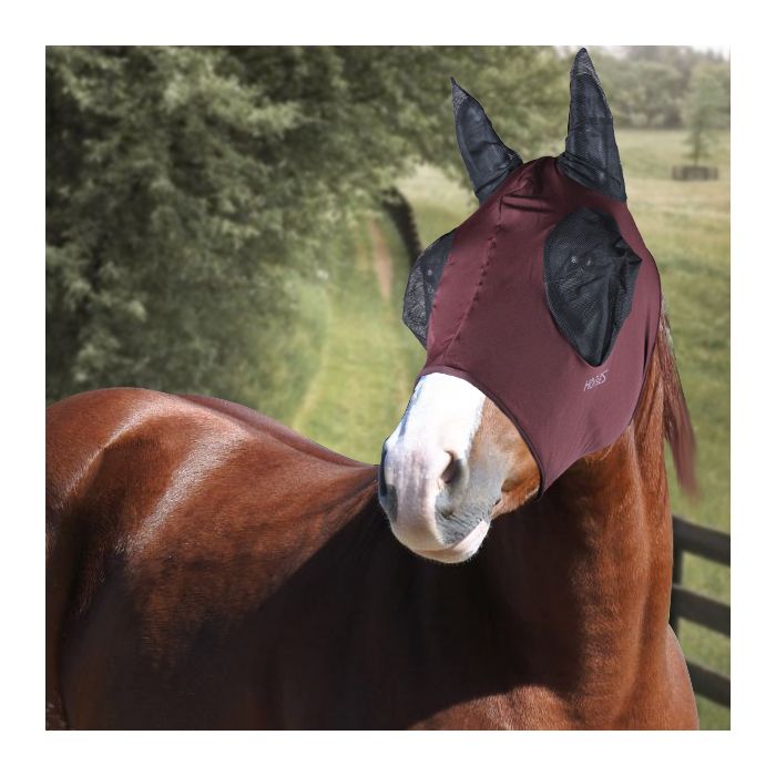 Maschera Anti Mosche Per Cavallo Horses Soft PRO - Nylon E Cotone, Paraorecchie, Taglia L Nero - Foto 7