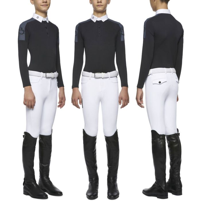 Polo Gara Equitazione Bambino Cavalleria Toscana Tech Pique Manica Lunga Tosoni Selleria
