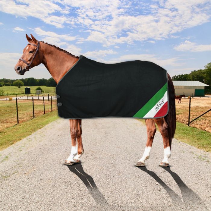 Coperta Cavallo in Pile Horses Flag