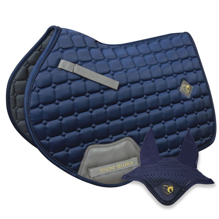 Tosoni Selleria Luxury Saddle Pad + Fly Hood Set