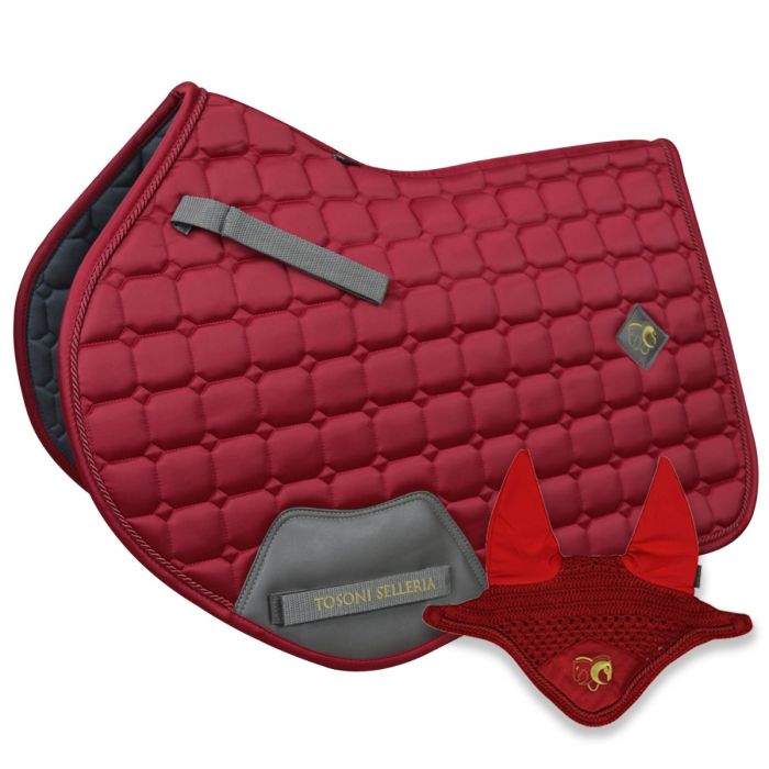 Tosoni Selleria Luxury Saddle Pad + Fly Hood Set