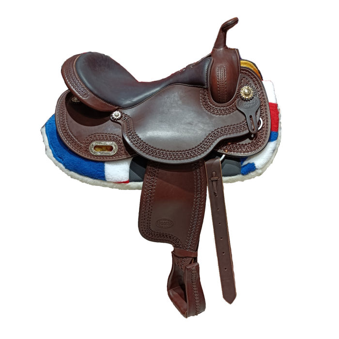 Sella Australiana In Pelle Per Equitazione - Con Sottopancia E Parafango | Comfort E Sicurezza - Foto 2