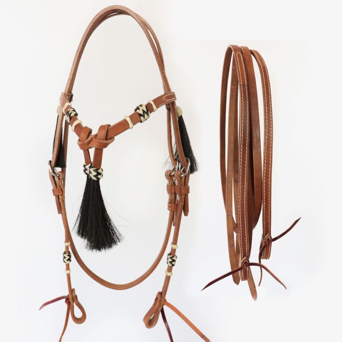 Bride Et Collier De Poitrine Cuir Western Violet, Faits Main, Taille Full