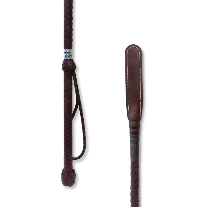 Black Riding Whip 33 Inch - Faux Leather Flogger Equestrian Whip For Horses