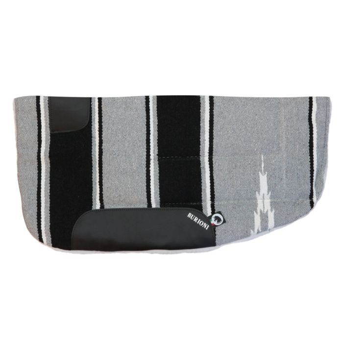 Couverture De Selle Western Oversize – Laine Tibétaine Rouge, Noir Et Blanc – 34x42