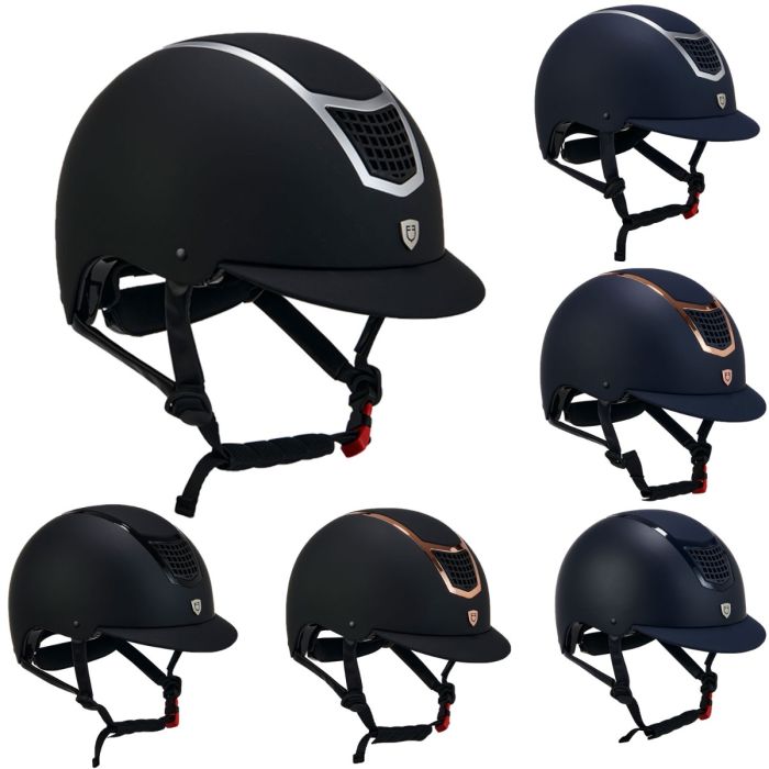 Equestro Eclipse Reithelm – Matt Schwarz Mit Roségold, Größe S