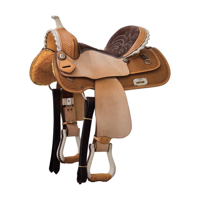 Ensemble D'Attaches De Selle Western Barrel - Cuir Premium Taille 14" à 18" - Neuf