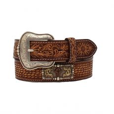 Cintura Western Uomo M&F 3D Belt Company Conchos Cross