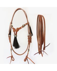 Briglia Western Silver Horse Skin Con Frange