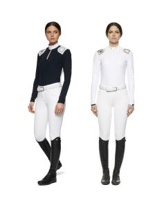 Polo Gara Equitazione Donna Cavalleria Toscana R-Evo Epaulet Manica Lunga
