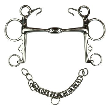 Pelham Pieno In Acciaio Inox Con Oliva e Aste Lunghe