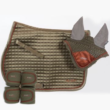  Horses Sattelunterlage Fliegenohren Bandagen Set Forest