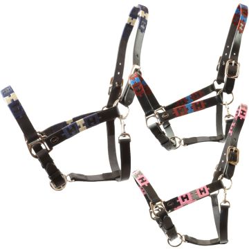 Roma Set Cavezza E Corda Per Pony In Nylon Regolabile, Colore Nero