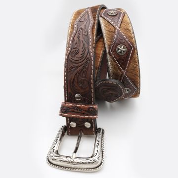 Cinturón Western de Hombre Ariat Calf Hair Concho