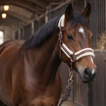 Equityum Halfter mit longierstrick Rosegold