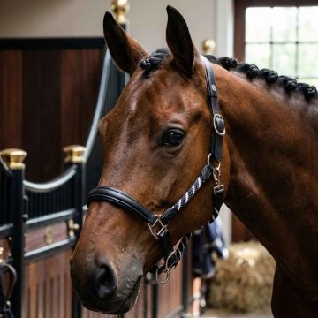 Equityum Halfter aus Leder mit röhrenförmige Einsätze Rennes