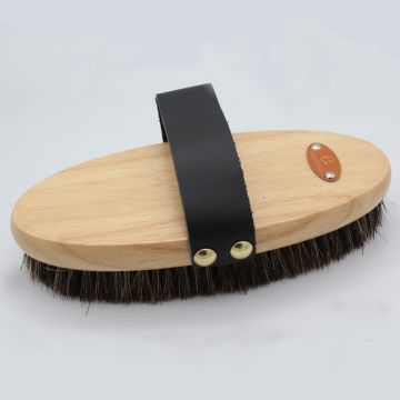 Equityum Short Hard Bristle Brush Wooden Handle