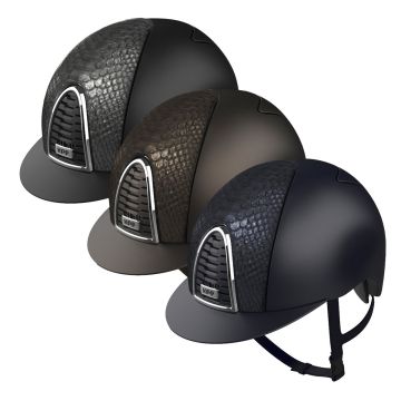 Cap Equitazione Kep Italia Cromo 2.0 Textile Frontale Pitone