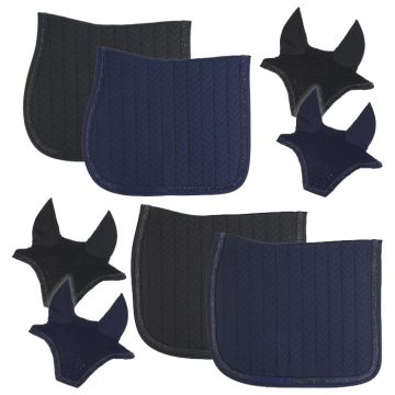 Kentucky Set Fliegenohren + Sattelunterlage Glitter Stone