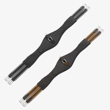 Equestro geformter Bauchgurt Leder und Neopren 