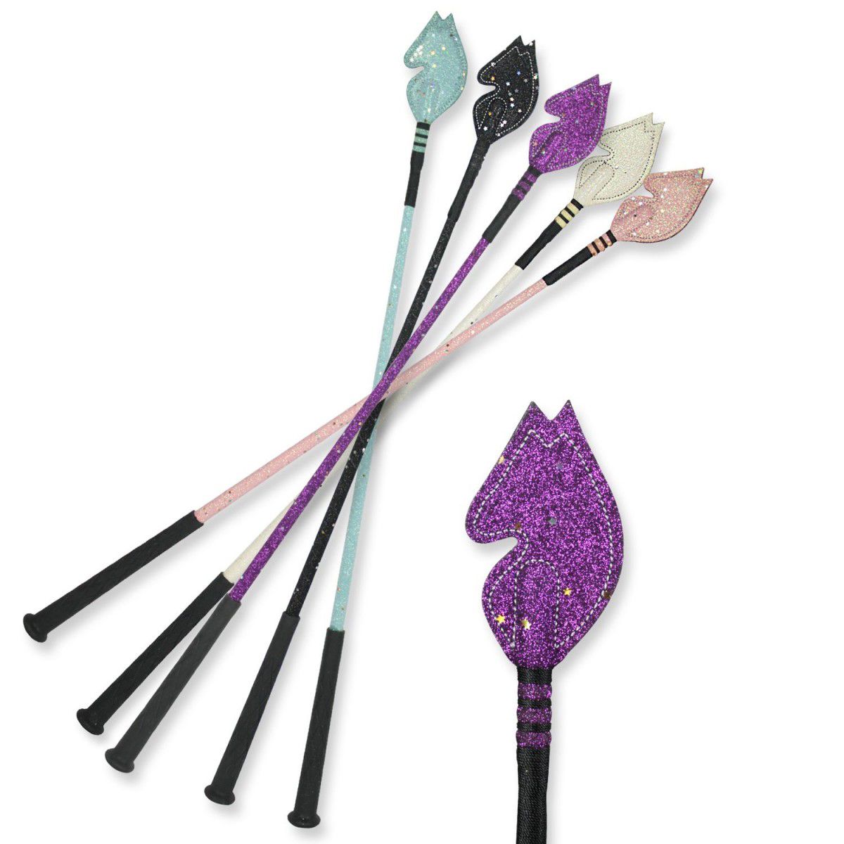 Frusta Riflettente Riding Crop 26" Con Passante Di Sicurezza &ndash; Intrepid International &ndash; Colori Vari