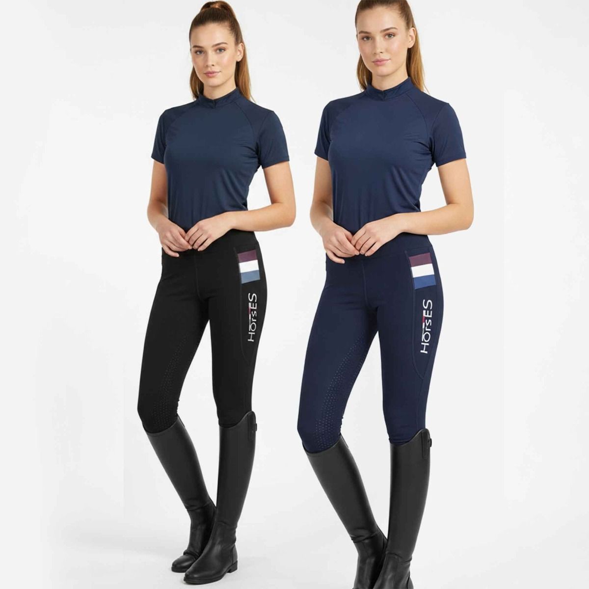 Covalliero Leggings Da Equitazione Invernali Donna – Softshell Con Grip Integrale, Due Tasche Laterali, Termici E Traspiranti, Nero, Taglie 32/34-44/46