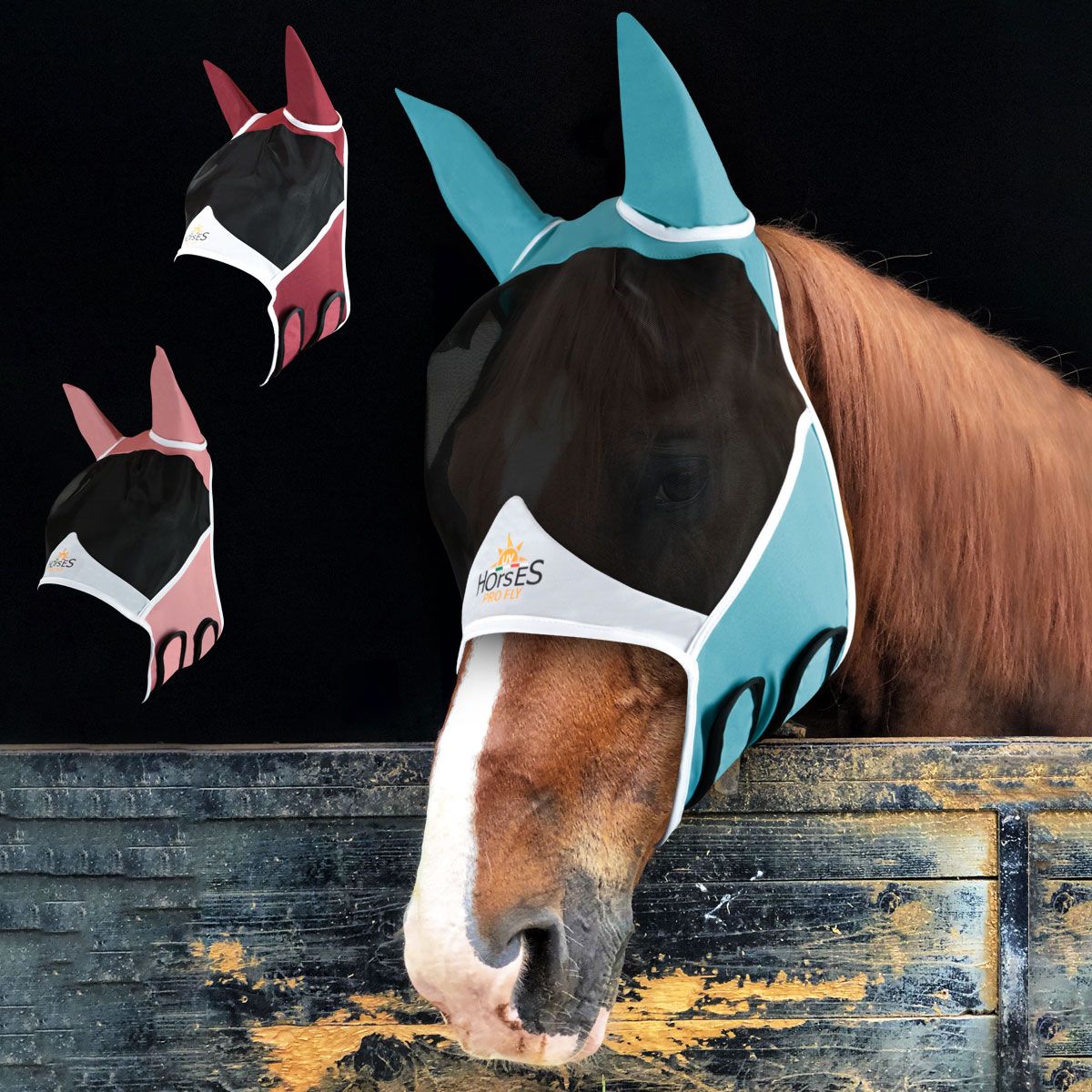 Masque Anti-mouches Shires FlyGuard Pro - Maille Fine, Avec Oreilles Et Nez, Poney, Noir