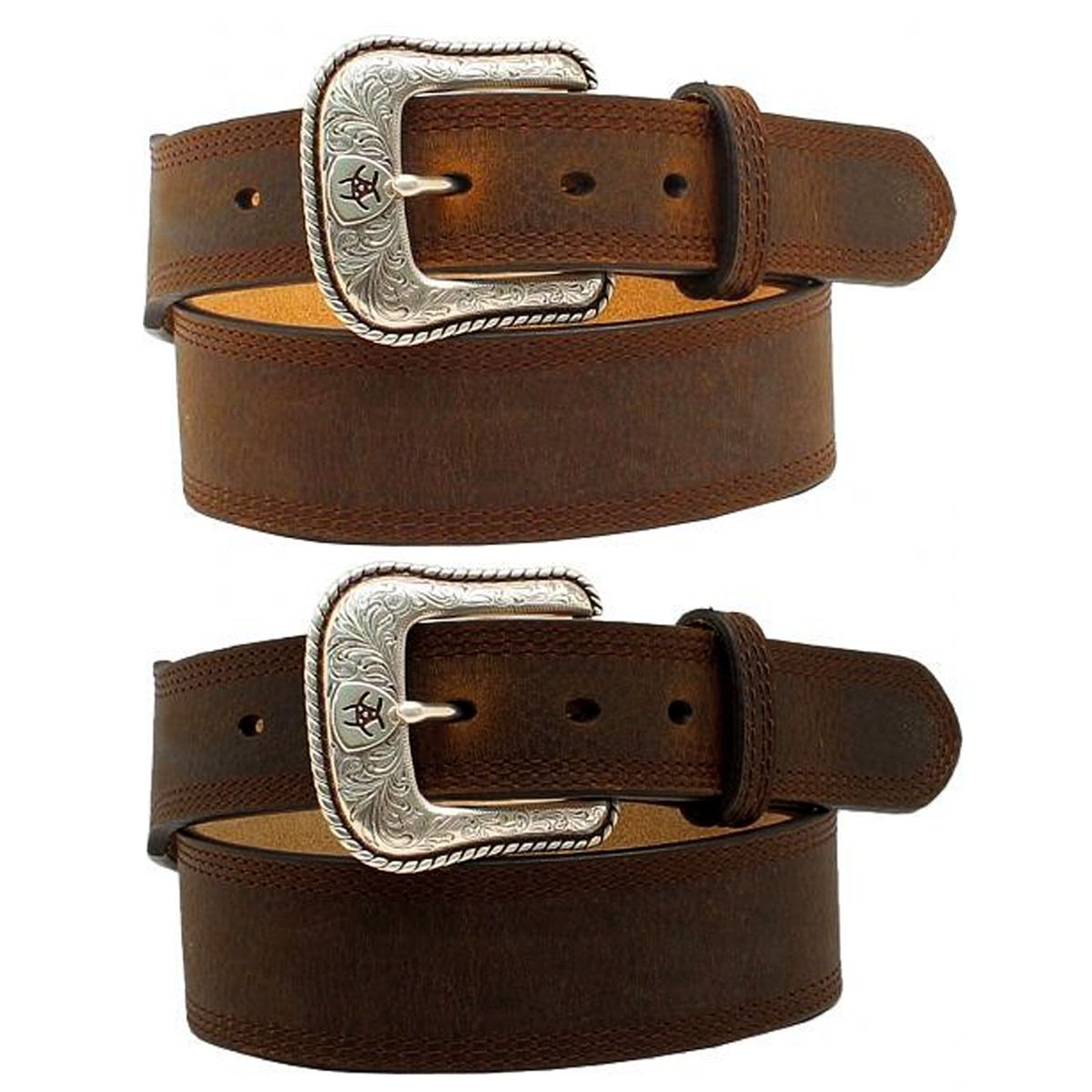 Cintura Da Uomo Classica In Pelle Colore Nero Con Cuciture