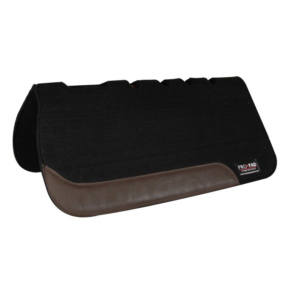 Tapis Western Feutre Western Imports – 100% Laine, 81x84 Cm, Noir Et Cuir