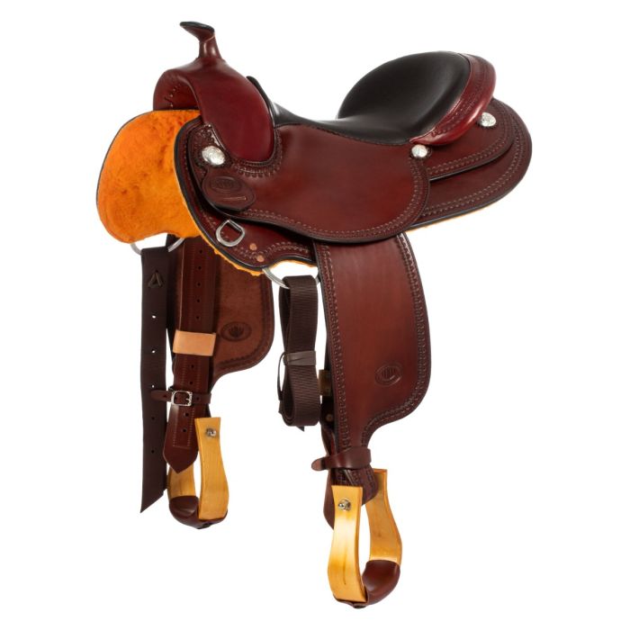 Selle en cuir de cheval Western Tooled siège roughout