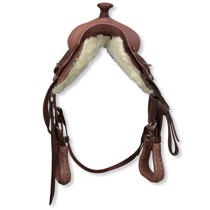 Selle Western Silver Horse Wyoming – Cuir, 13″, Poney, Finitions Fleuries, Marron