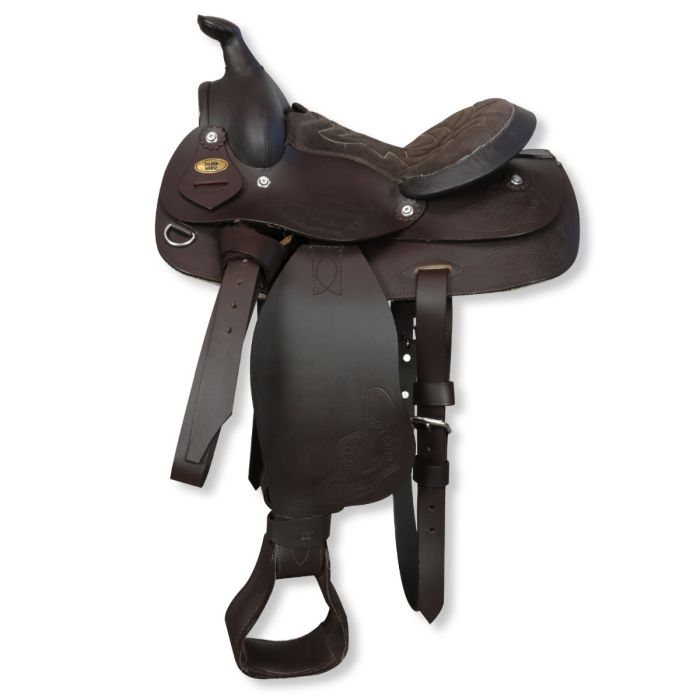 Couverture De Selle Western – Noire Avec Revolvers Blancs – Laine Mélangée 34x36