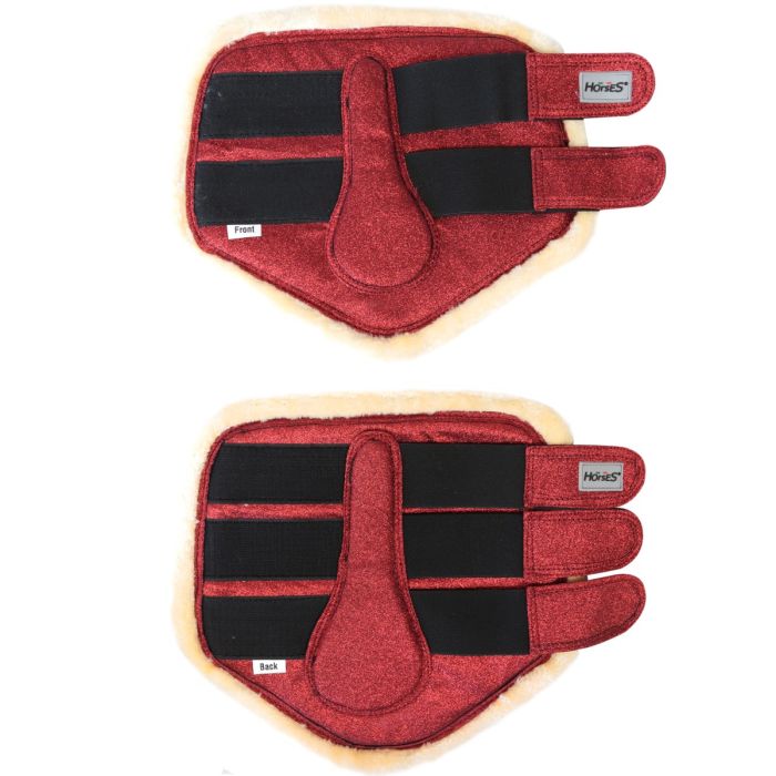 Ensemble Coussinets Selle Anglais Cheval Zainee Sport Rouge Coton