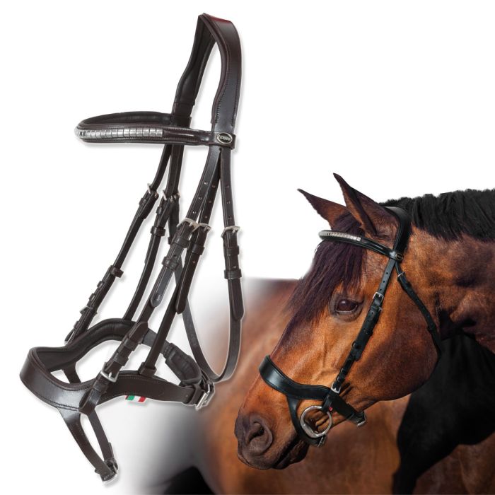 Bride D'équitation Dressage CHRB-3004 - Cuir - Taille Cob - Fabriqué Au Pakistan