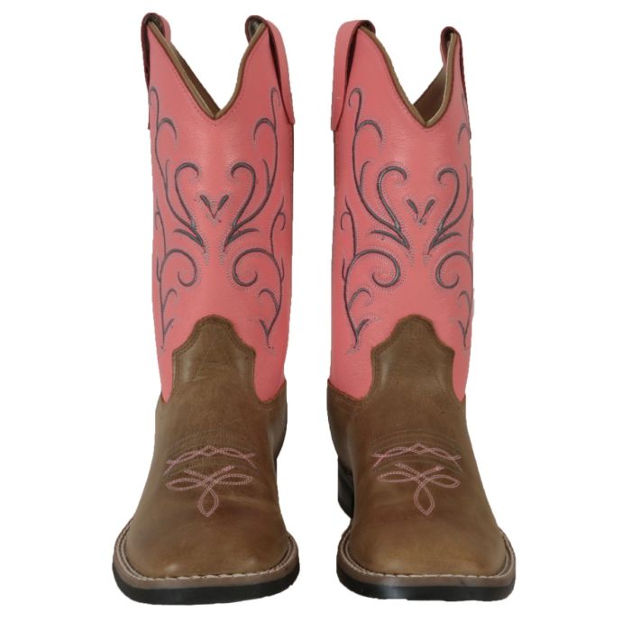 Bottes Western Jama Old West LF1556 – Femme – Cuir Marron – Enfilade – Fabriquées En Inde