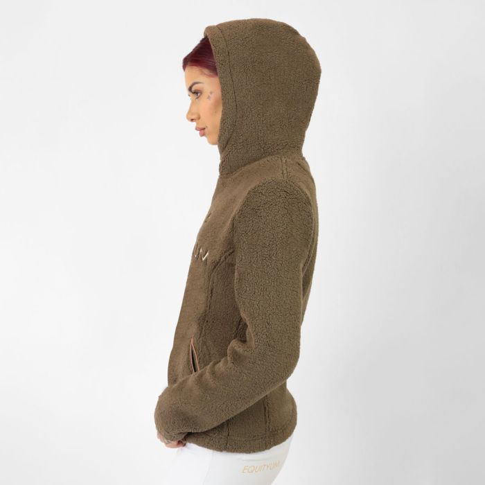 LLECDASEUI Felpa con cappuccio in pelliccia sintetica per le donne, Y2k Cavi a maglia a maniche lunghe, felpa accorciata, chiusura lampo, giacca sottile con cappuccio in pelliccia, grigio., S