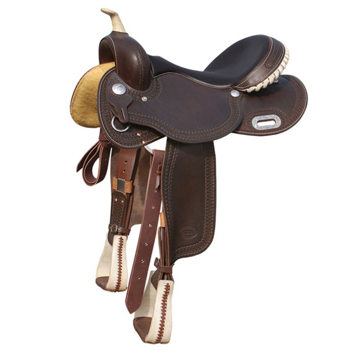 Selle Western Barrel Racing En Cuir - Cristaux - Equitation - Fabriquée En Inde