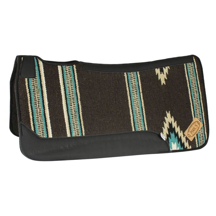 Coussin De Selle Western Aledosaddlery – Noir, Feutre, Bords Imprimés, Neuf