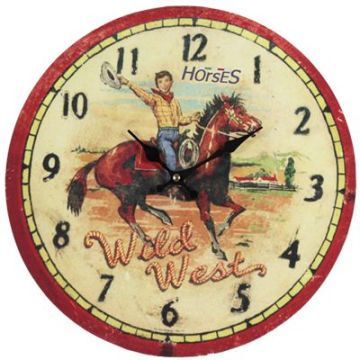 Horses Wild West Clock