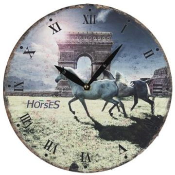 Horloge Murale Motif Chevaux