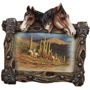 Photo Frame with Two Horse Heads