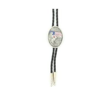 Bolo Tie With Eagle & US Flag 