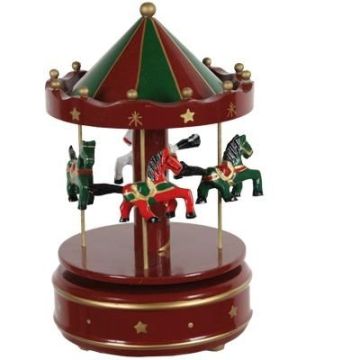 Merry-go round Small Horses Burgundy-Green 