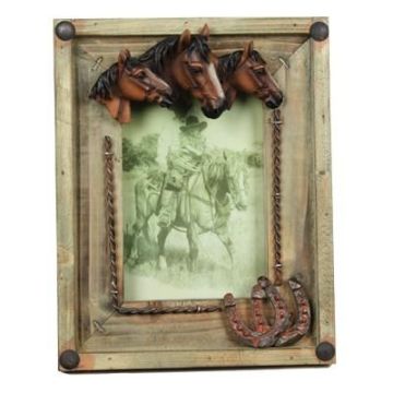 Photo Frame with Three Horse Heads