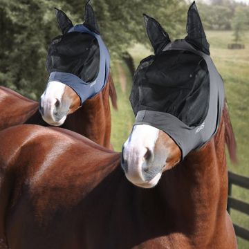 Maschera Antimosche Horses In Lycra Con Rete Lunga Per Occhi