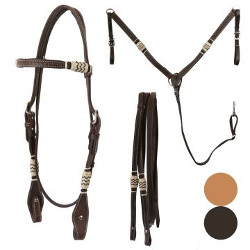 Set Bride Rênes Pectoral Silver Horse Maidu