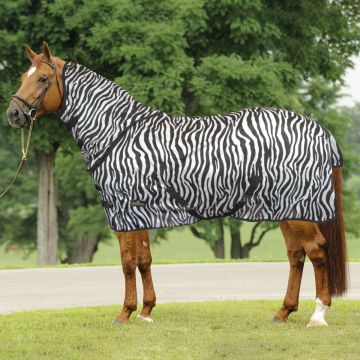 Horses Fliegennetz Pferdedecke mit Hals Zebra Plus