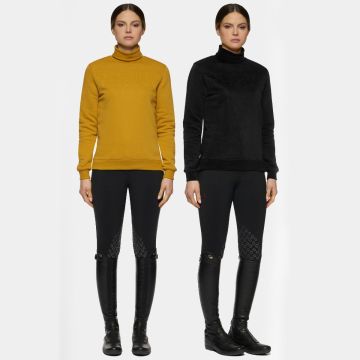 Cavalleria Toscana Embossed Women High Neck Sweatshirt