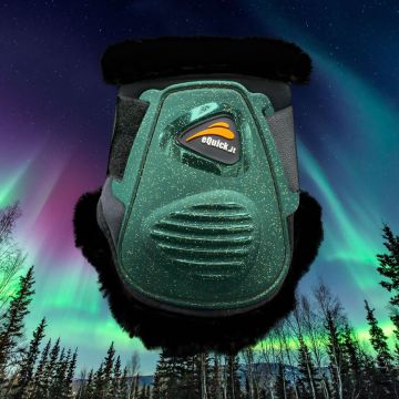 eQuick eLight Fluffy Black Sparkling Pine Fetlock Boots
