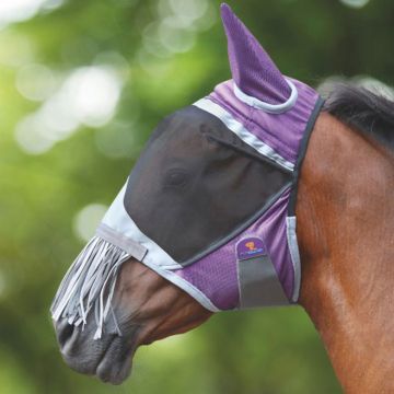 Maschera Antimosche Shires Deluxe Fly Mask Con Frange